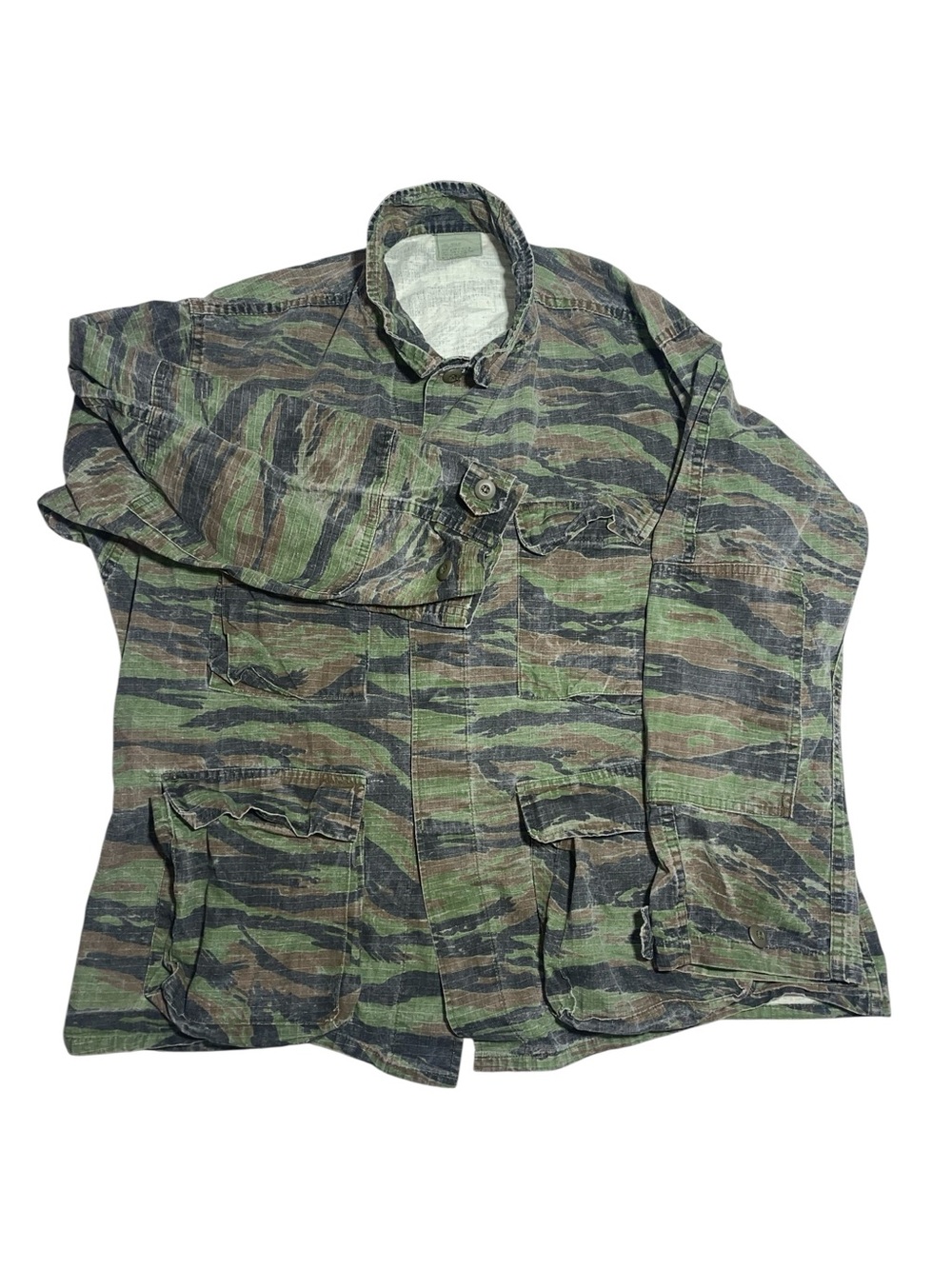 Vtg Ripstop Tiger Camo Jacket Large EUC